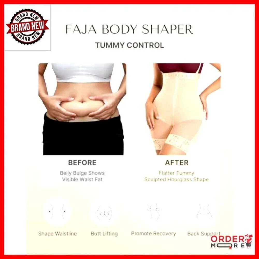 Tummy Control Shapewear Bodysuit Butt Lifting Postpartum Steel Bones Adjustable